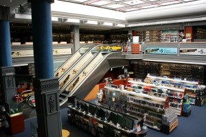 An interior shot of the FNAC store in Valencia.  FNAC is a French chain.
