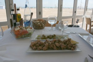 A shot of our meal and the view from our table