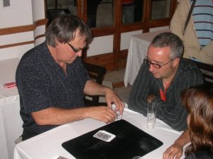 Pepe with Lennart Green, a world class card artist.