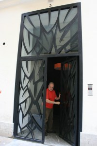 A picture of yours truly exiting our building.