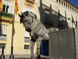 This horse was to be part of some outdoor production.